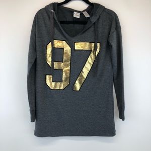 Aeropostale Juniors Grey & Gold Hooded Tunic